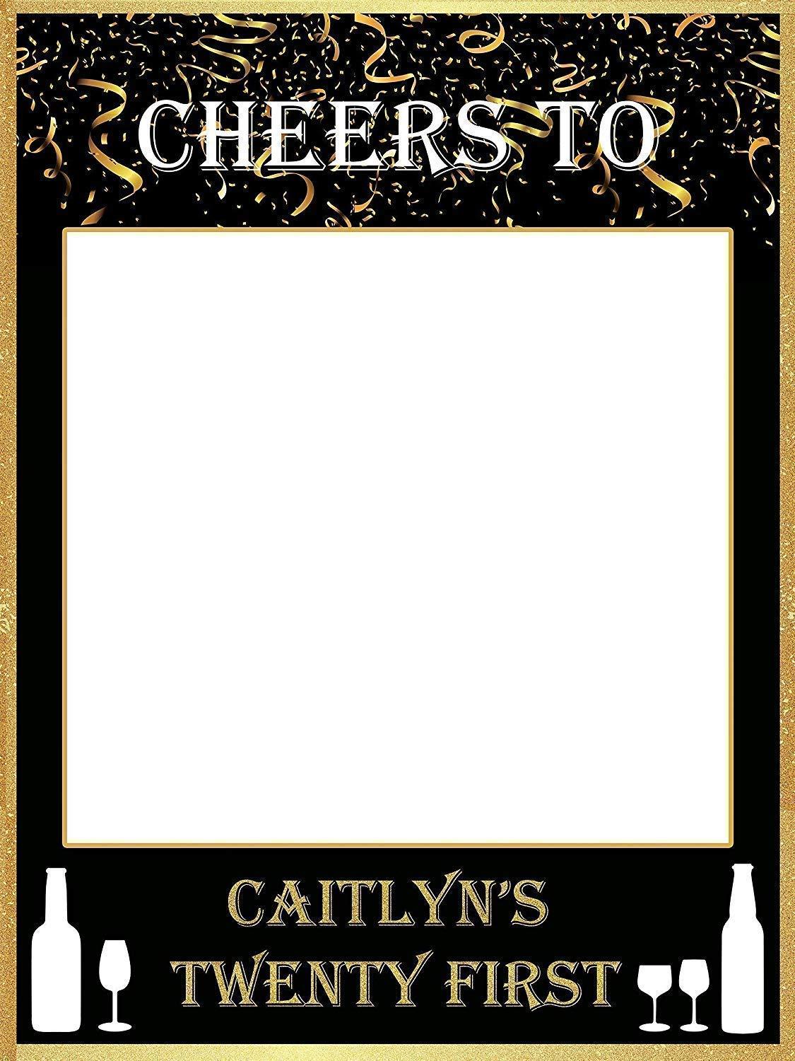 SPEEDYORDERS Personalized Cheers Photo Booth Prop, Personalized Selfie Frame For Event, Cheers To 30 Years, Cheers and Beers, Home Decorations, Handmade Party Supply Photo Booth Frame Sizes 36x24, 48x32