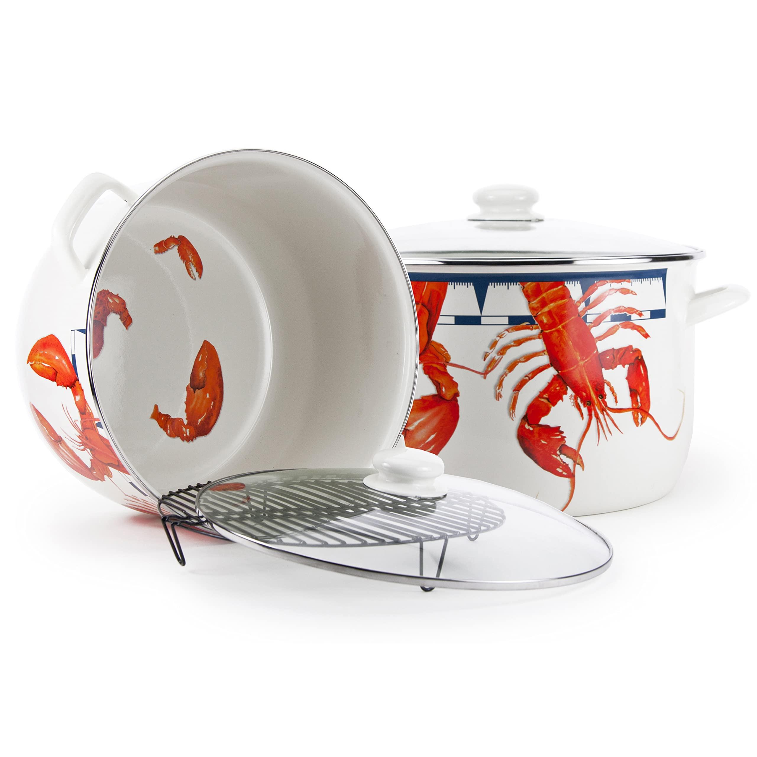 Golden Rabbit Golden Rabbit Enamelware - 18qt Stock Pot (Lobster)