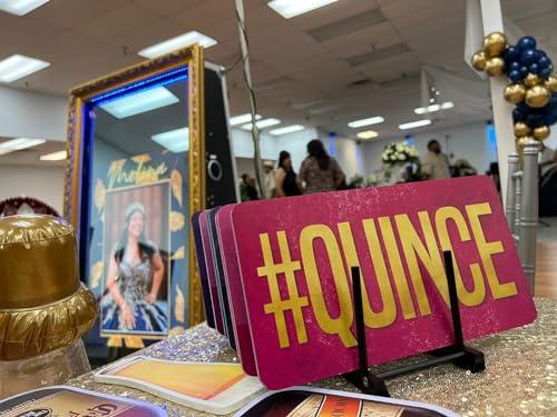 KING PROPS King Props Fully Assembled Quinceanera Teal Sweet Multicolor Photo Booth Props Kit Spanish Water Proof Perfect 15th Birthday Parties Decorations,Mis Quince Anos, Double Sided 6 Count.