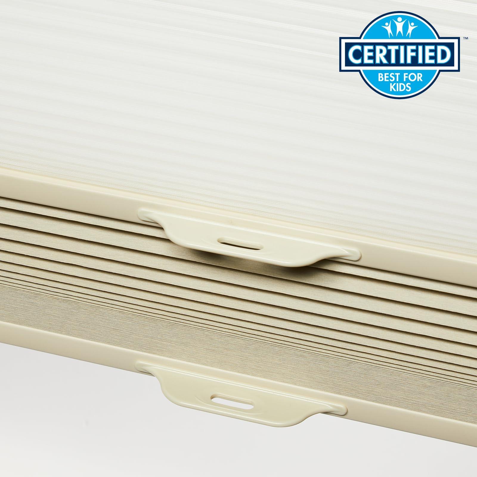 Persilux Persilux Top Down Bottom Up Cellular Cordless Shades with Sheer, Blackout Honeycomb Window Blinds for Windows Shade, Noise Reduction Room Darkening Cellular Blinds & Shades (76"W x 54"H, Light Beige)