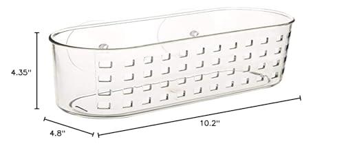 iDesign iDesign Plastic Shower Caddy and Bathroom Organizer Basket with Suction Cups 10.2x4.8x4.35, Clear