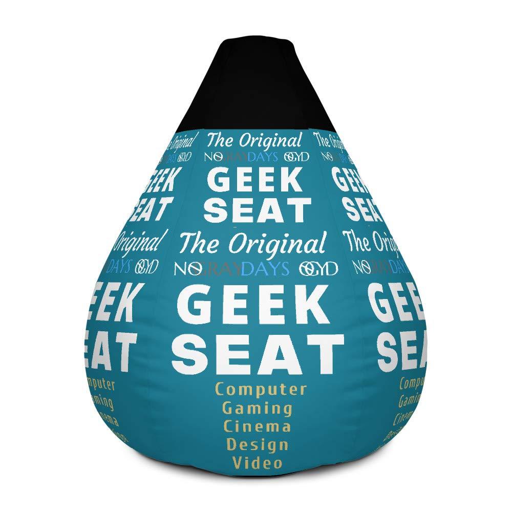 NoGrayDays Bean Bag Chair w/Filling The-Geek-Seat Soft Sofa Gaming Sack Funny Novelty Gift for Men Women Kids Teens mom dad Adults