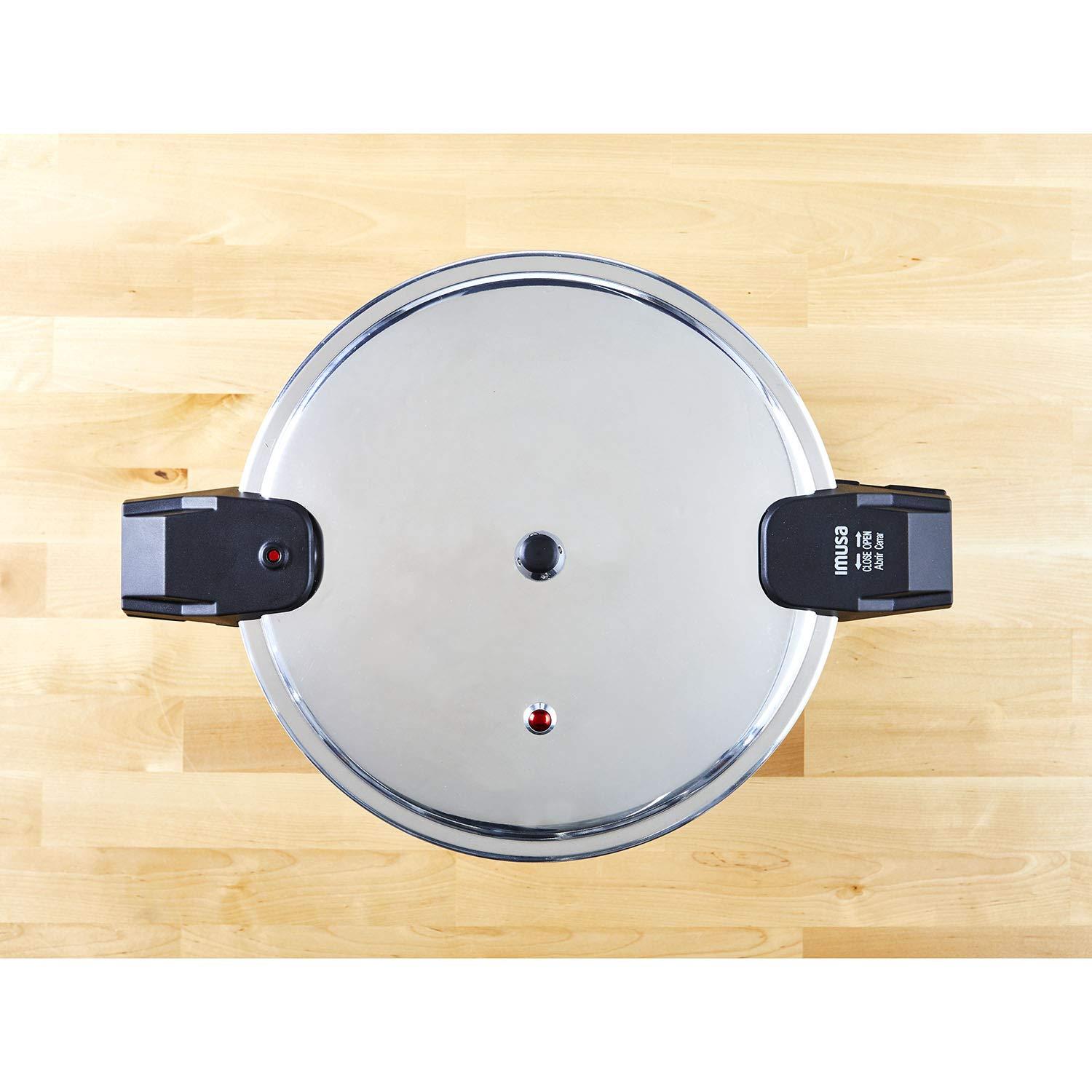 Imusa IMUSA USA A417-80808 22Qt Jumbo Stovetop Pressure Cooker with Regulator and Side Handles, Silver