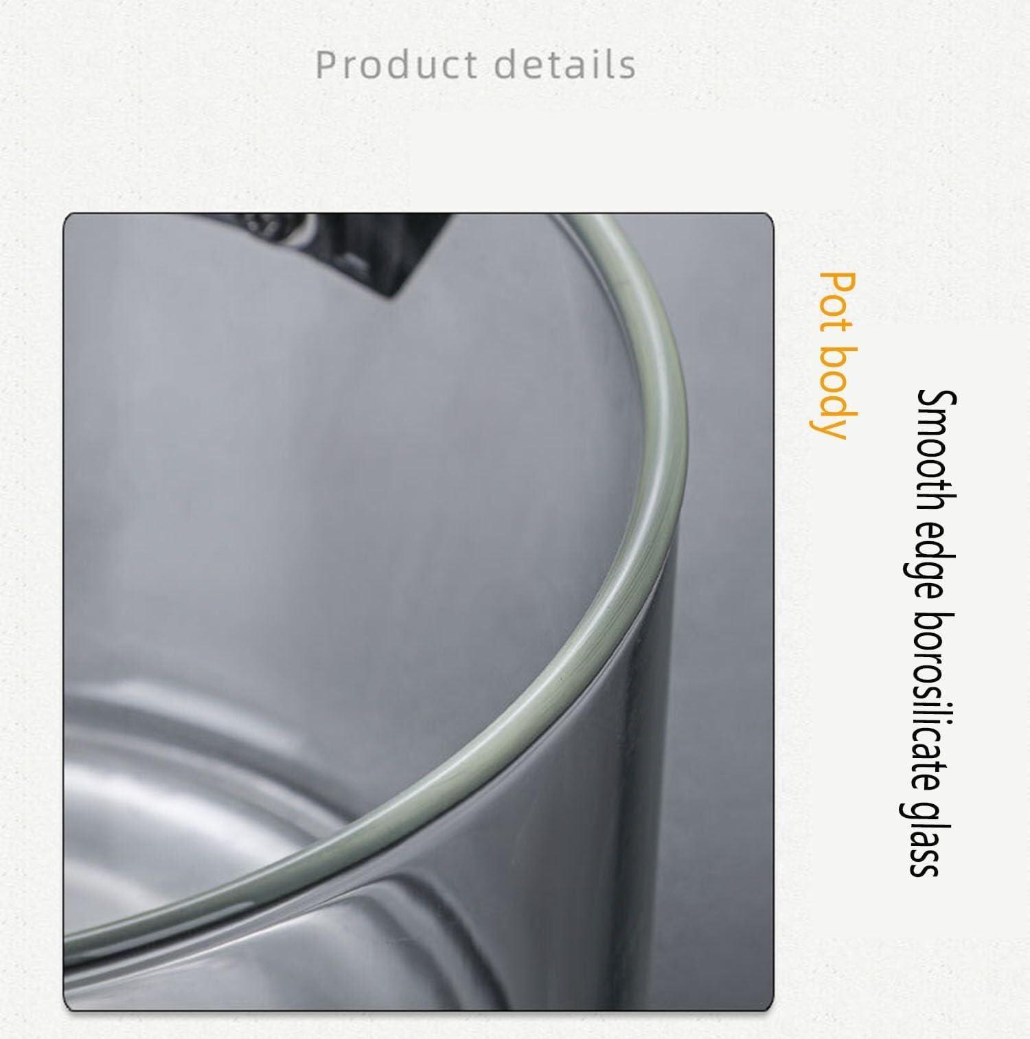 Wcxixo Clear Glass Pots for Cooking on Stove, Transparent Borosilicate Stovetop Cooking Pot with Lid and Handle Nonstick Sauce Pot for Noodles Chocolate Stockpots