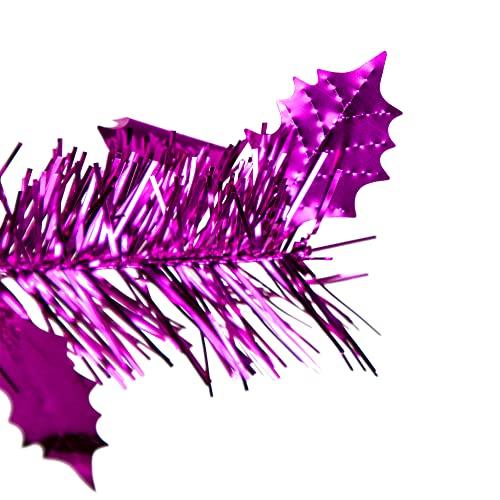 Northlight Northlight 6' Pre-Lit Pink Tinsel Pop-Up Artificial Christmas Tree, Clear Lights