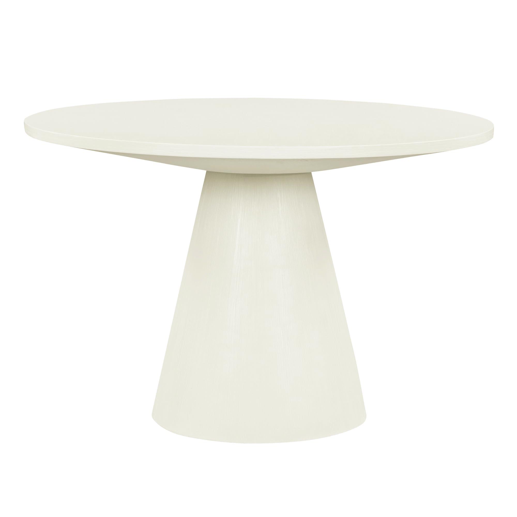 P PURLOVE P PURLOVE Round Dining Table,Farmhouse Style Round Dining Table,Minimalist Elegant Wood Round Kitchen Table for Kitchen Room,White