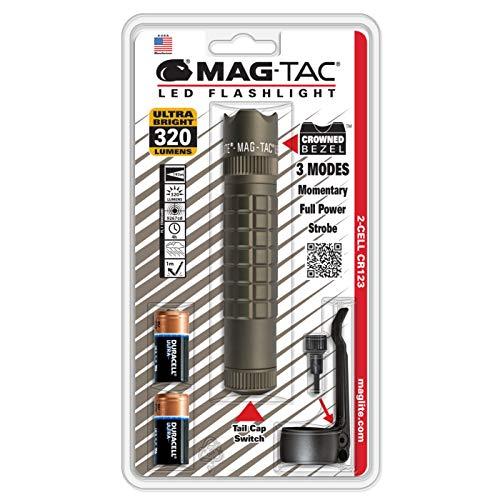 MagLite Maglite Mag-Tac LED 2-Cell CR123 Flashlight - Crowned-Bezel, Foliage Green - SG2LRB6
