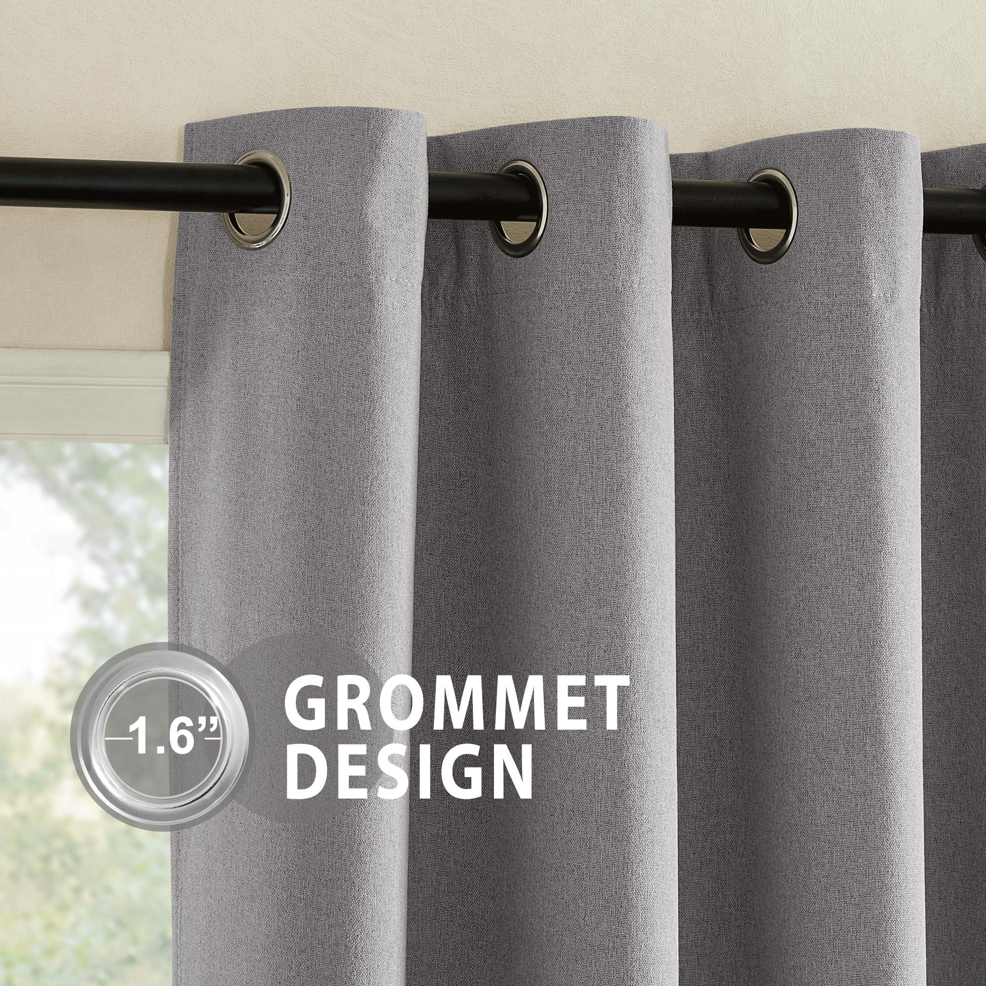 NICETOWN NICETOWN Grey Noise and Lights Block Out Curtains, 2 Panels, 42-inch W by 84-inch L, Thermal Insulated 100% Blackout 2-Layer Lined Drapes, Noise Cancellation Window Draperies for Dining Room