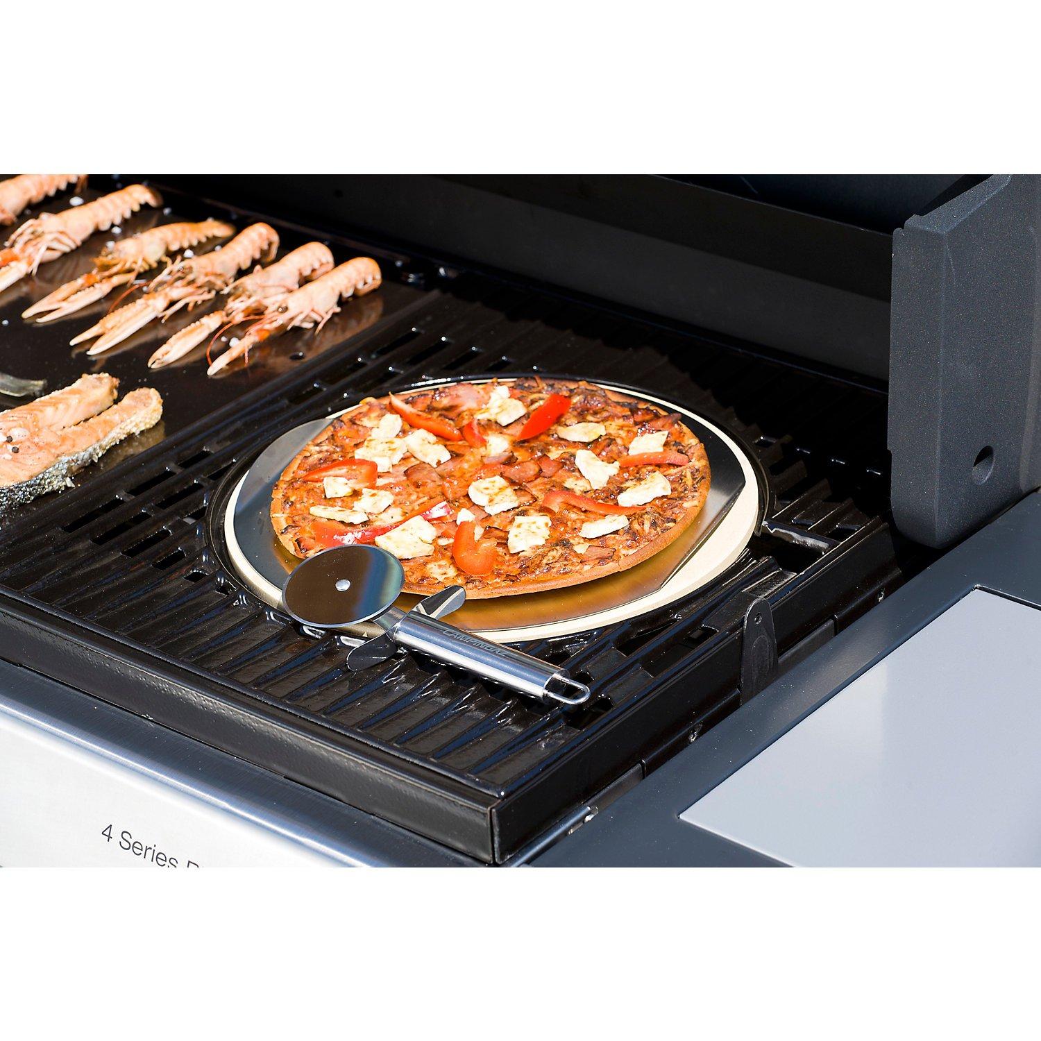 Campingaz Campingaz Pizza Stone for the Culinary Modular System with Cutting Wheel, Stainless Steel Tray for Easy Application of Food, Diameter 30 cm, Weight 1.56 kg