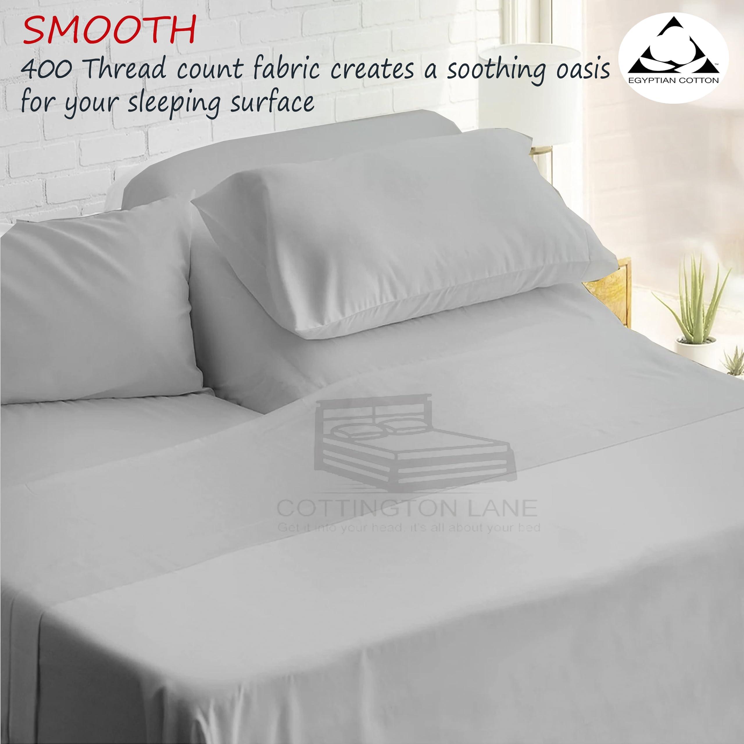Cottington Lane Split King Sheets Sets for Adjustable Bed-Split King Sheets-12 Inch Deep Pocket Split King Sheet Sets Cotton-Twin XL Deep Fitted Sheets(Silver Grey Solid-12 Inch Deep Pocket Split King Fitted Sheet)