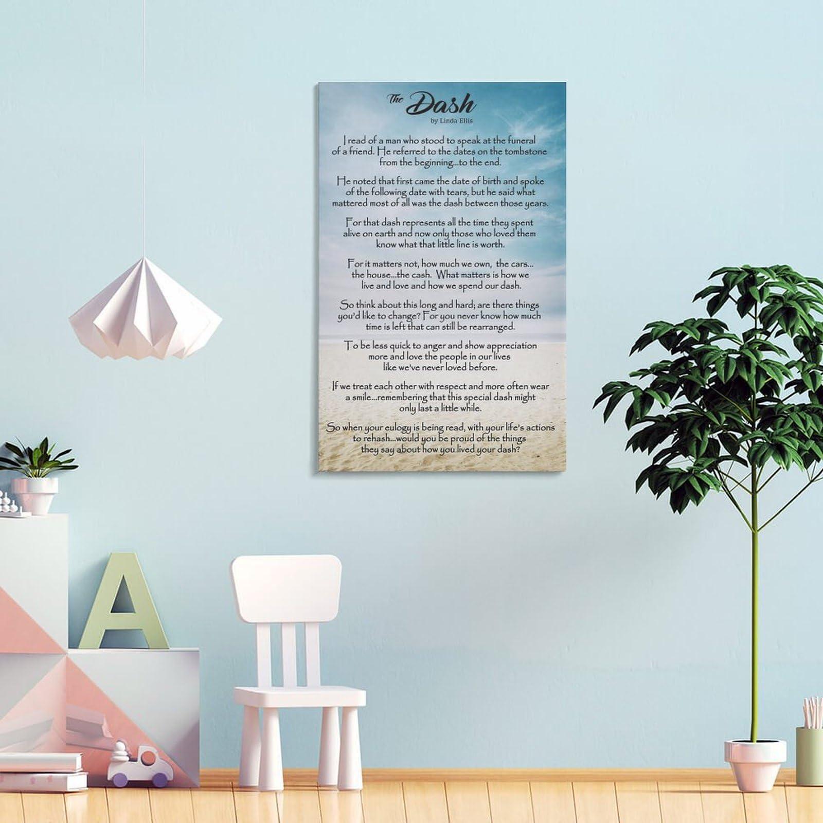 FIEELIIlII FIEELIIlII The Dash Poetry Poem By Linda Ellis Poster Canvas Wall Art Posters For Room Aesthetic And Decor Poster For Living Room Bedroom Office Decor 08x12inch(20x30cm)