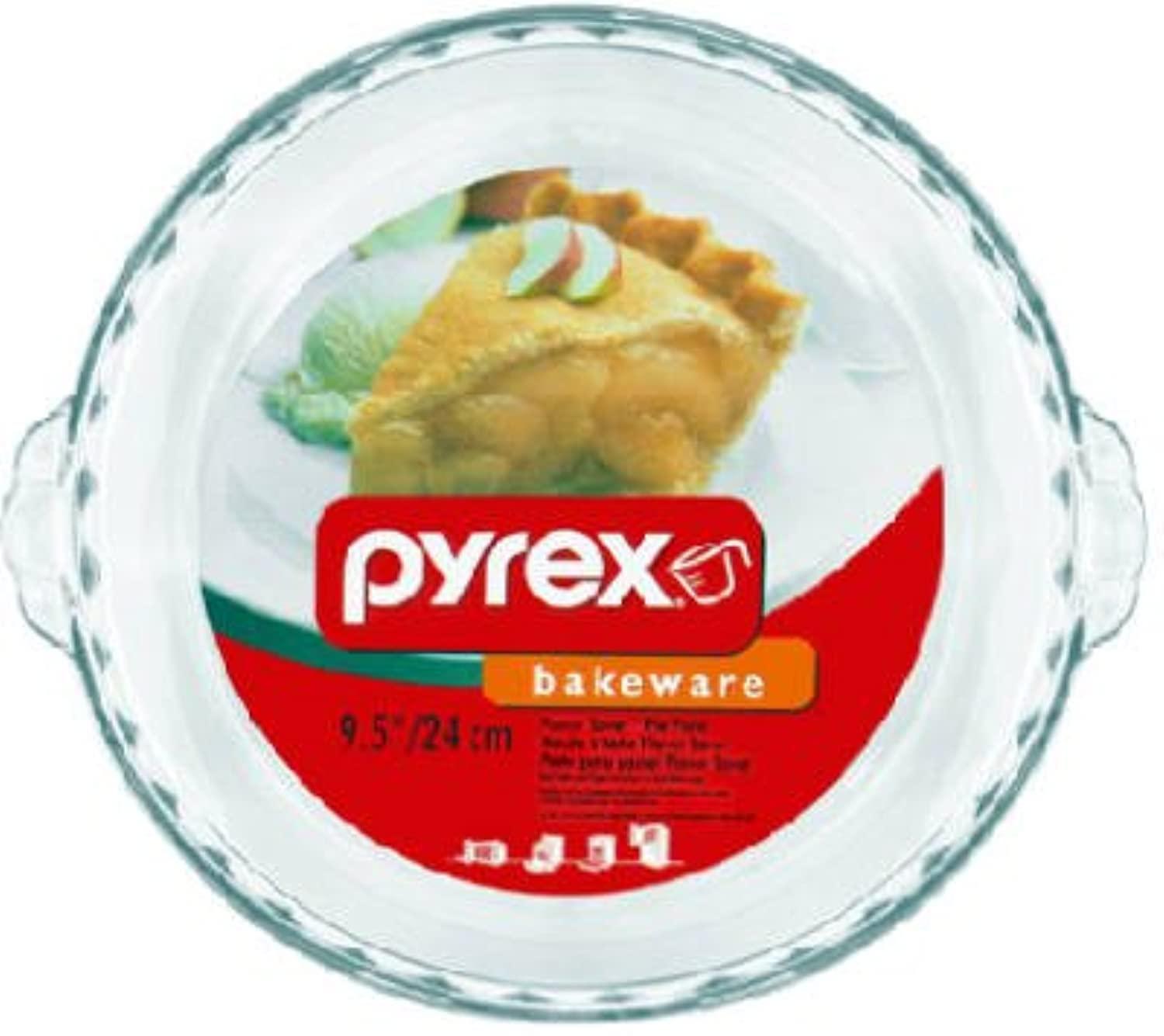 Pyrex Pyrex Bakeware 9-1/2-Inch Scalloped Pie Plate, Clear - Original Genuine Pyrex - Made in the USA