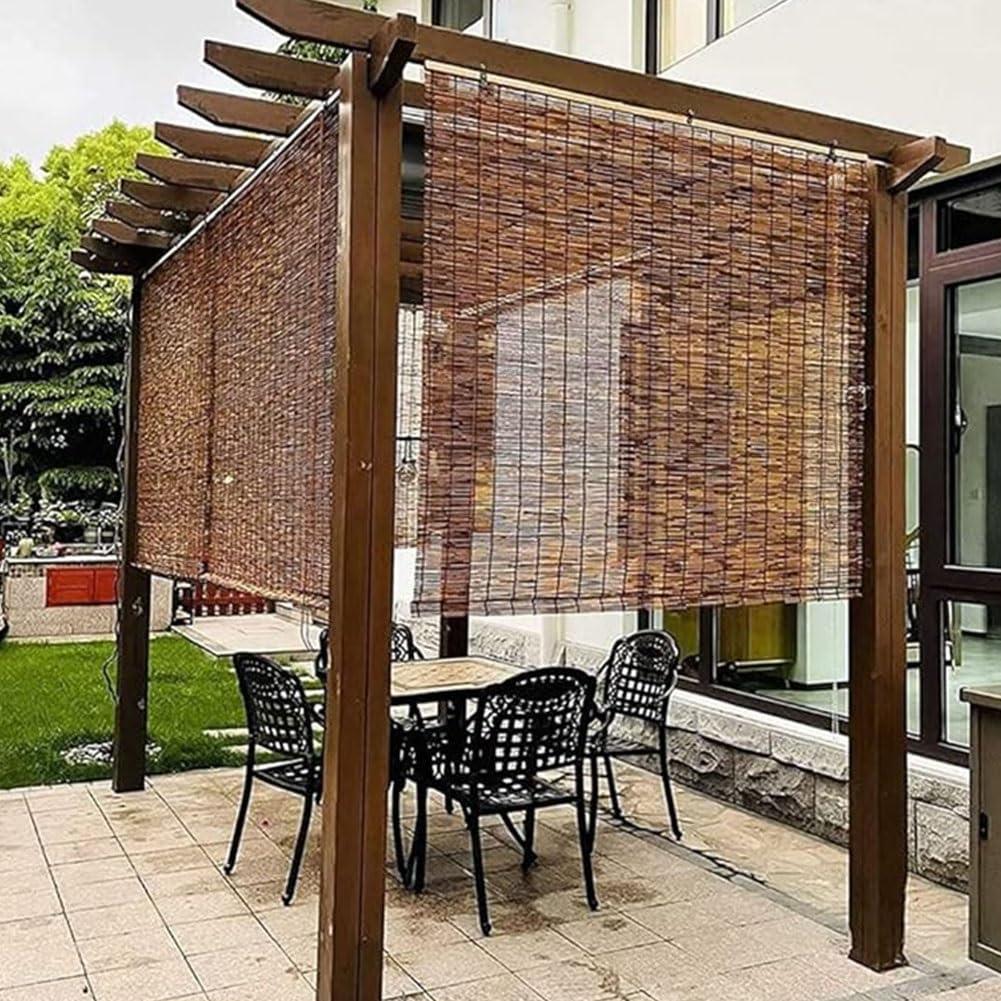 HomeLoft Basics Bamboo Shades Blinds 70% Bamboo Roller Blinds for Outdoor Indoor Privacy Shades Roman Curtain Natural Bamboo Window Shade Patio Roll Up Blind W 24" 34" 36" 46" 48" 52" 54" 58" 60" 72" Cordless (Size