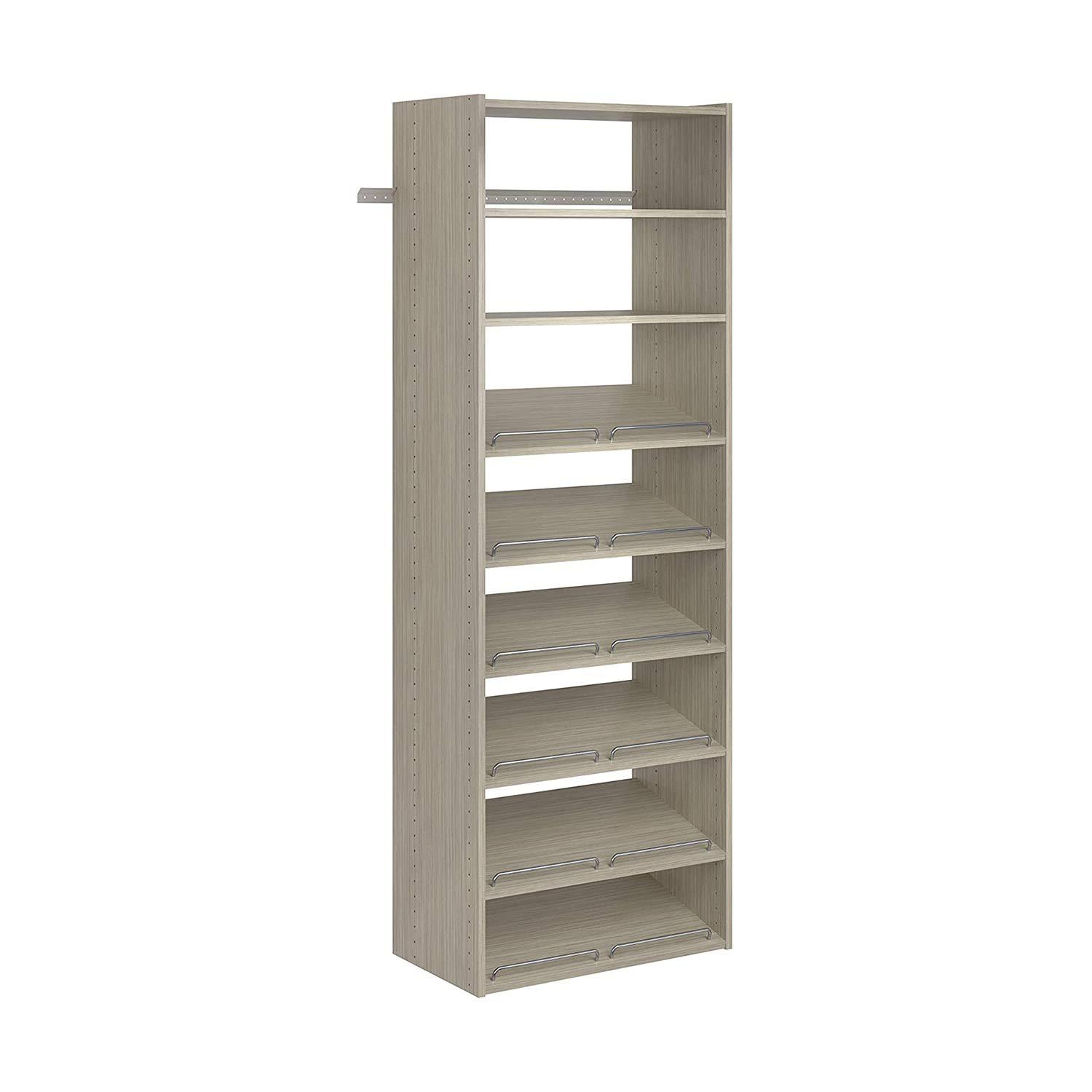 Easy Track Easy Track Shoe Shelves Closet Storage, 24"-3 Pack, Weathered Grey