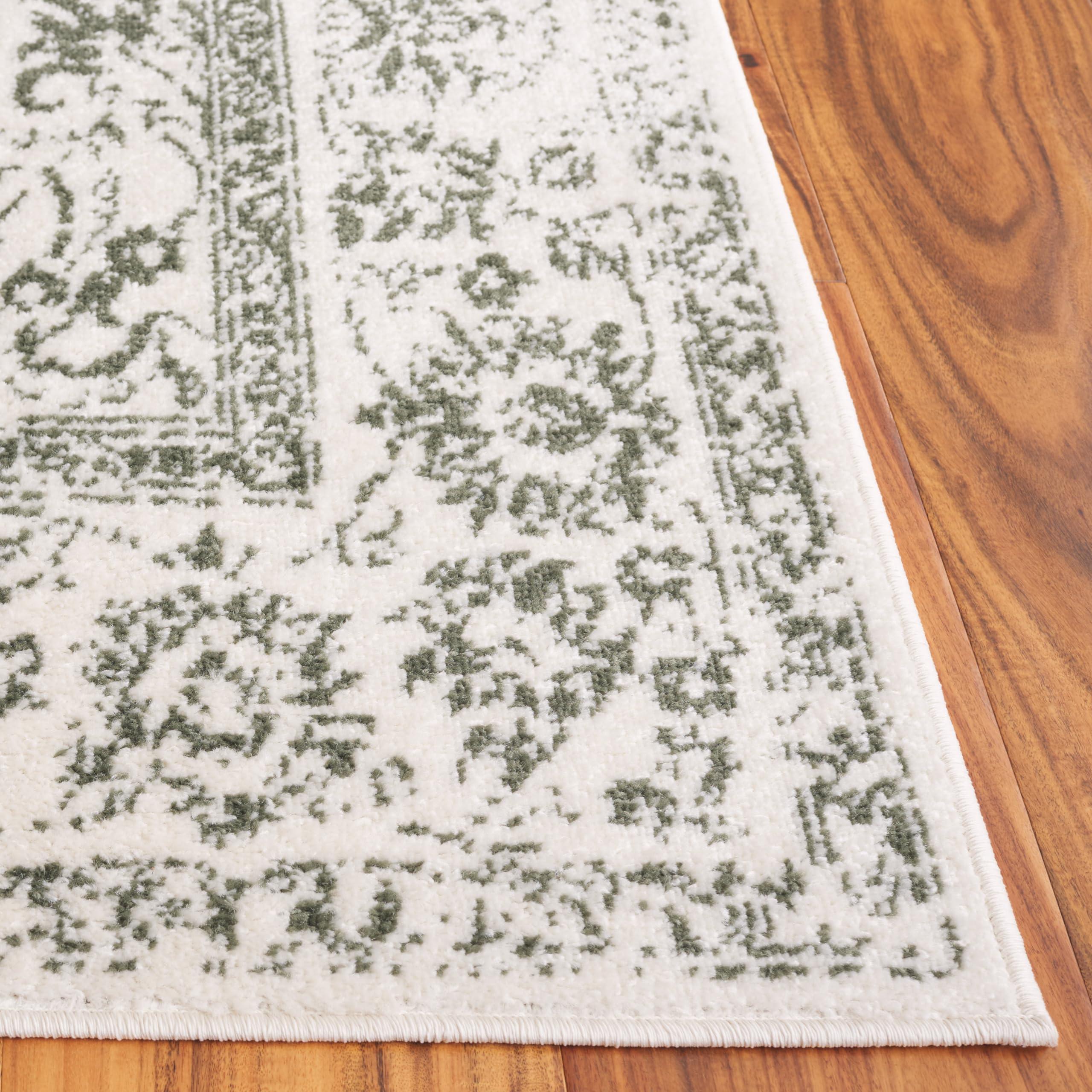 Safavieh SAFAVIEH Adirondack Collection Area Rug - 6' x 9', Ivory & Dark Green, Oriental Distressed Design, Non-Shedding & Easy Care, Ideal for High Traffic Areas in Living Room, Bedroom, Dining (ADR109X-6)