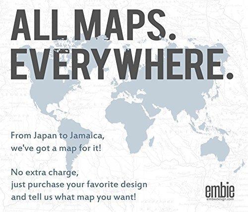 Embie Design Barbados or ANY STATE Heart Print Map Art Print Wall Decor - custom location