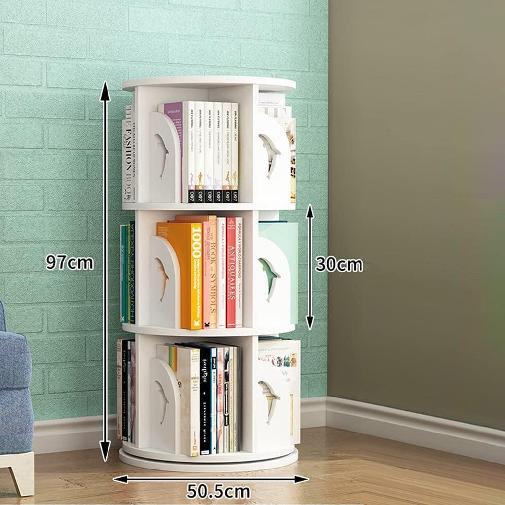 UINGBPXT UINGBPXT Corner Bookshelf 360 Rotating Bookshelf Round Standing Bookcase Large Capacity Book Rack Multi-Layer Bookshelf Organizer for Kids Perfect Display