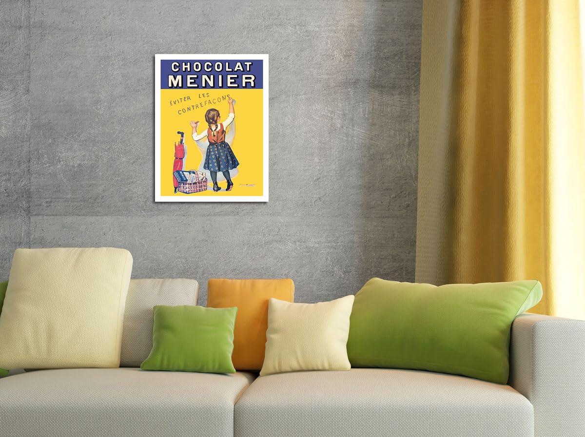 Pacifica Island Art Chocolat Menier - viter Les Contrefaons (Beware of Imitation) - French Chocolate Company - Vintage Advertising Poster by Firmin Bouisset c.1893 - Fine Art Rolled Canvas Print 16in x 20in