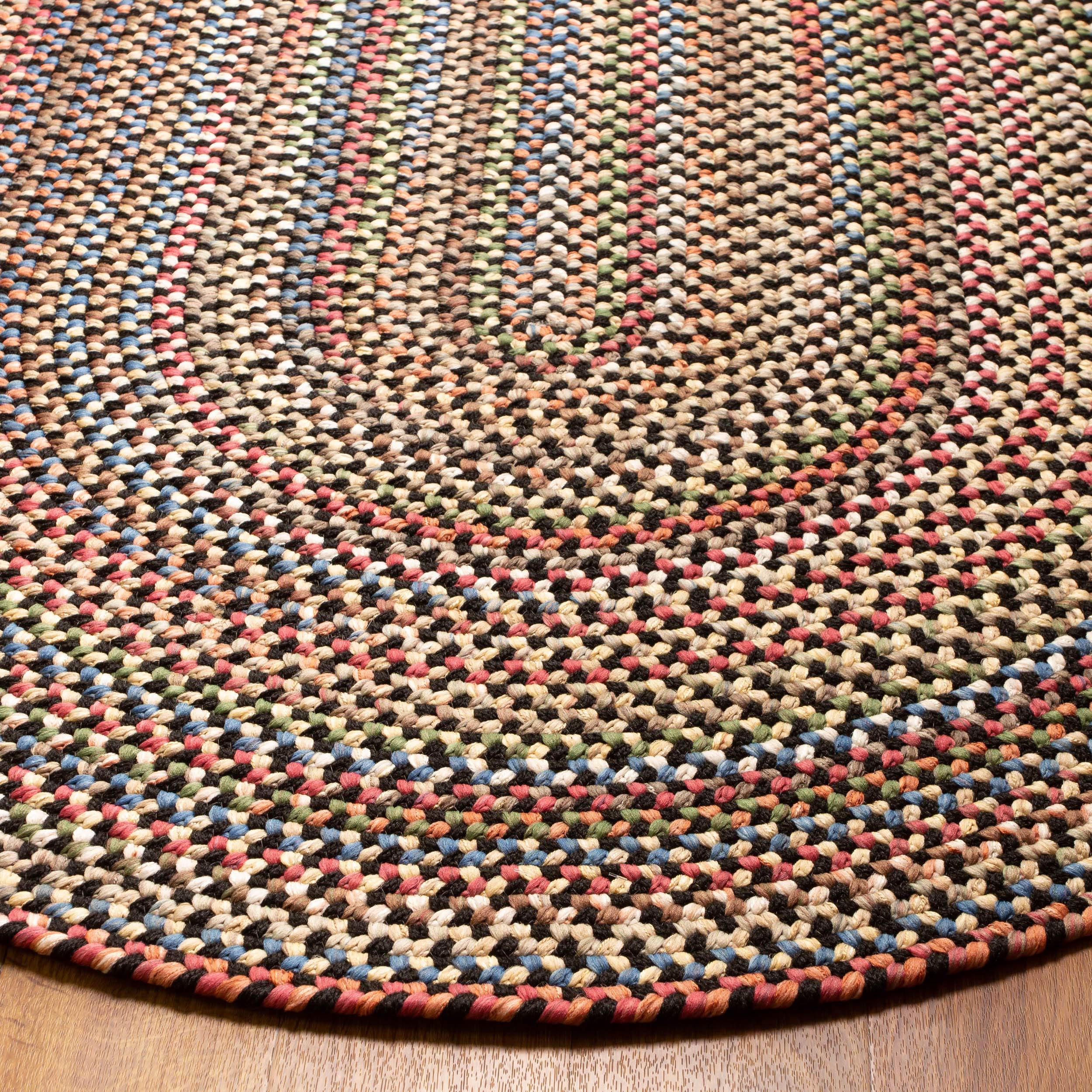 Super Area Rugs Super Area Rugs Roxbury American Made Braided Rug for Indoor Outdoor Spaces, Charcoal/Natural Multi, 3' X 5' Oval