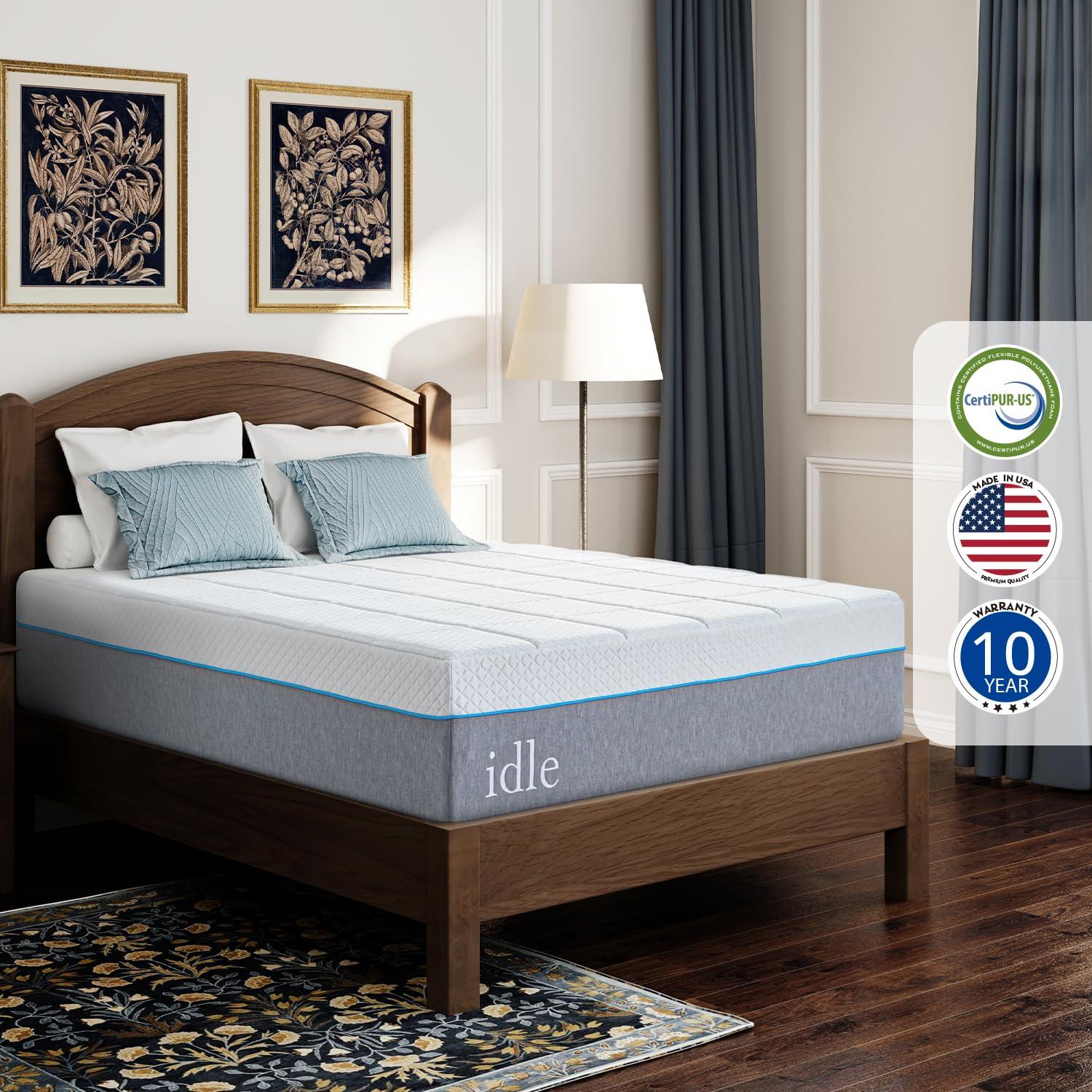 EGOHOME EGOHOME Full Mattress 14 Inch Cooling Gel Memory Foam, Fiberglass Free, Mattress Bed in a Box for Back Pain Relief, Medium Firm, CertiPUR-US Certified, 54x75x14, White