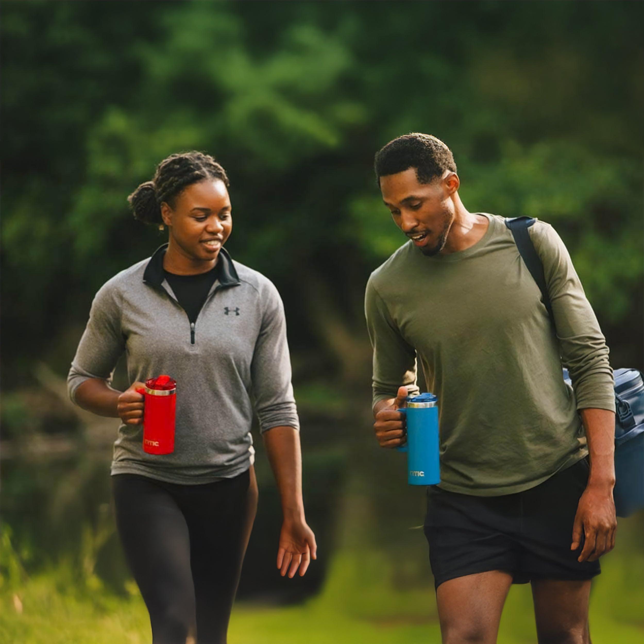 RTIC RTIC 20oz Road Trip Travel Mug with Lid and Handle, Insulated, Stainless Steel, Metal, Double Wall Vacuum-Insulation, Ceramic Lined, Portable Coffee, Tea Cup for Hot and Cold Drink, Pond