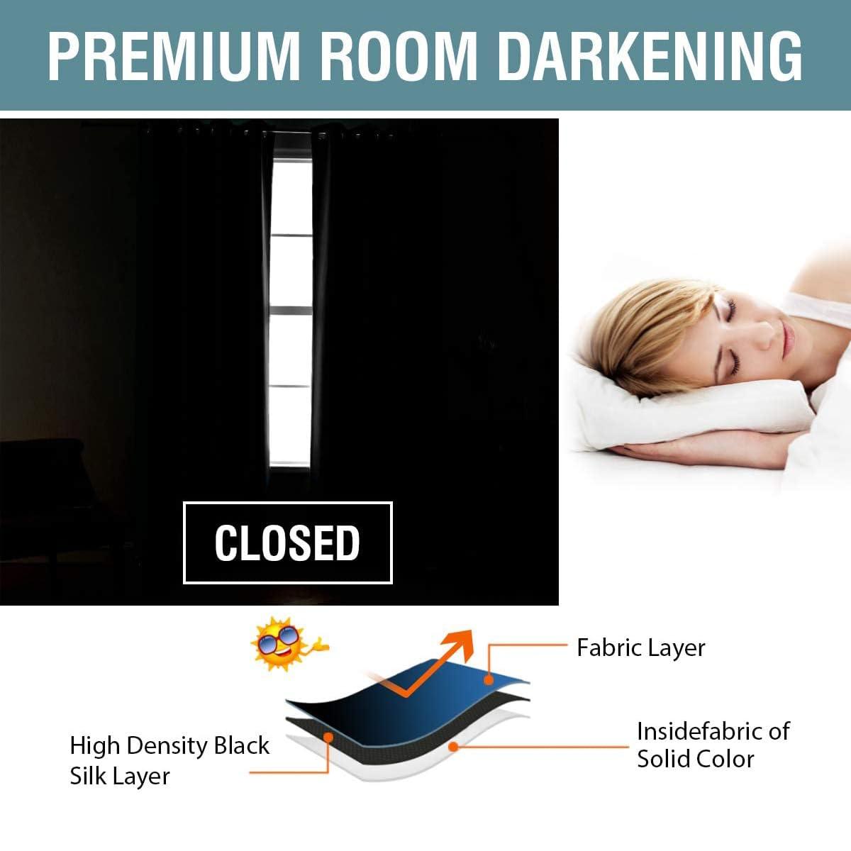 H.VERSAILTEX H.VERSAILTEX Blackout Curtain for Living Room Thermal Insulated Window Treatment Curtain Extra Long 96 inch Length Energy Saving Solid Grommet Top Blackout Drape, One Panel, Pale Oak, 52" W x 96" L