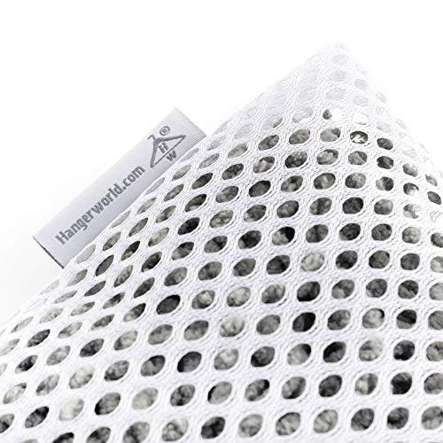 HANGERWORLD HANGERWORLD Professional Mesh Net Wash Laundry Bag with Zipper - for Socks Delicates and Baby Clothes - White, 24in x 17.5in