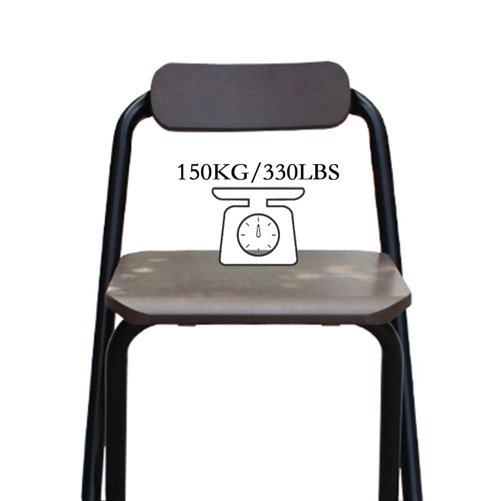 SOYDAN 26Inch Heavy Duty Wooden Folding Counter Stool, Modern Bar Stool with Backrest, Metal Frame, Capacity 150KG/330Lb, High Chair for Home, Outdoor, Kitchen (Size : 1Pc)