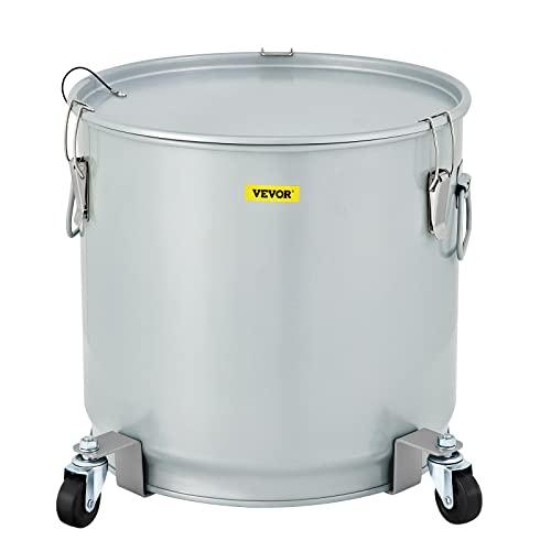 VEVOR VEVOR Fryer Grease Bucket 15.9 Gal, Coated Carbon Steel Oil Filter Pot 60L with Caster Base, Oil Disposal Caddy with 123 LBS Capacity, Transport Container with Lid Lock Clip Nylon Filter Bag