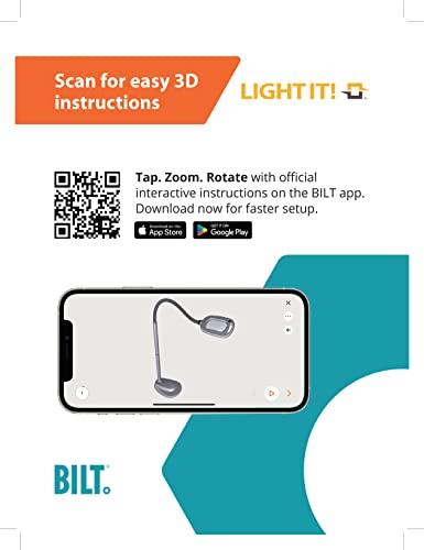 LIGHT IT! LIGHT IT! By Fulcrum, 20072-401 MultiFlex LED Floor Magnifier Lamp, Silver, Single pack