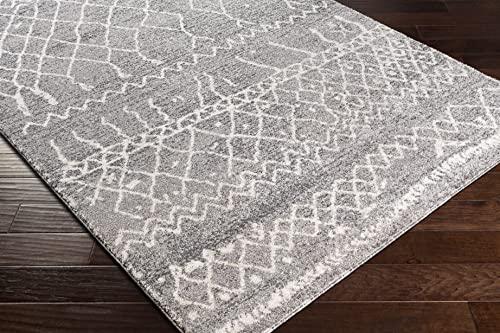 MARK & DAY Mark&Day Area Rugs, 8x10 Oostwoud Global Charcoal Area Rug, Grey White Carpet for Living Room, Bedroom or Kitchen (7'10" x 10')