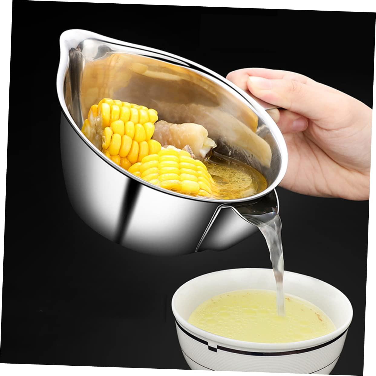 LABRIMP LABRIMP Fat Separating Bowl Gravy Separator Strainer Gravy Oil Separator Container Oil Separator Bowl Gravy Pourer Separator Bacon Grease Keeper Rattan Lamp Shade Ladle Household