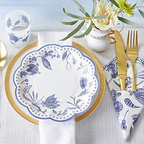 Kate Aspen Kate Aspen Blue Willow 7 in. Decorative Premium Paper Plates (350 GSM weight -Set of 16) - Perfect for Bridal Showers and Weddings