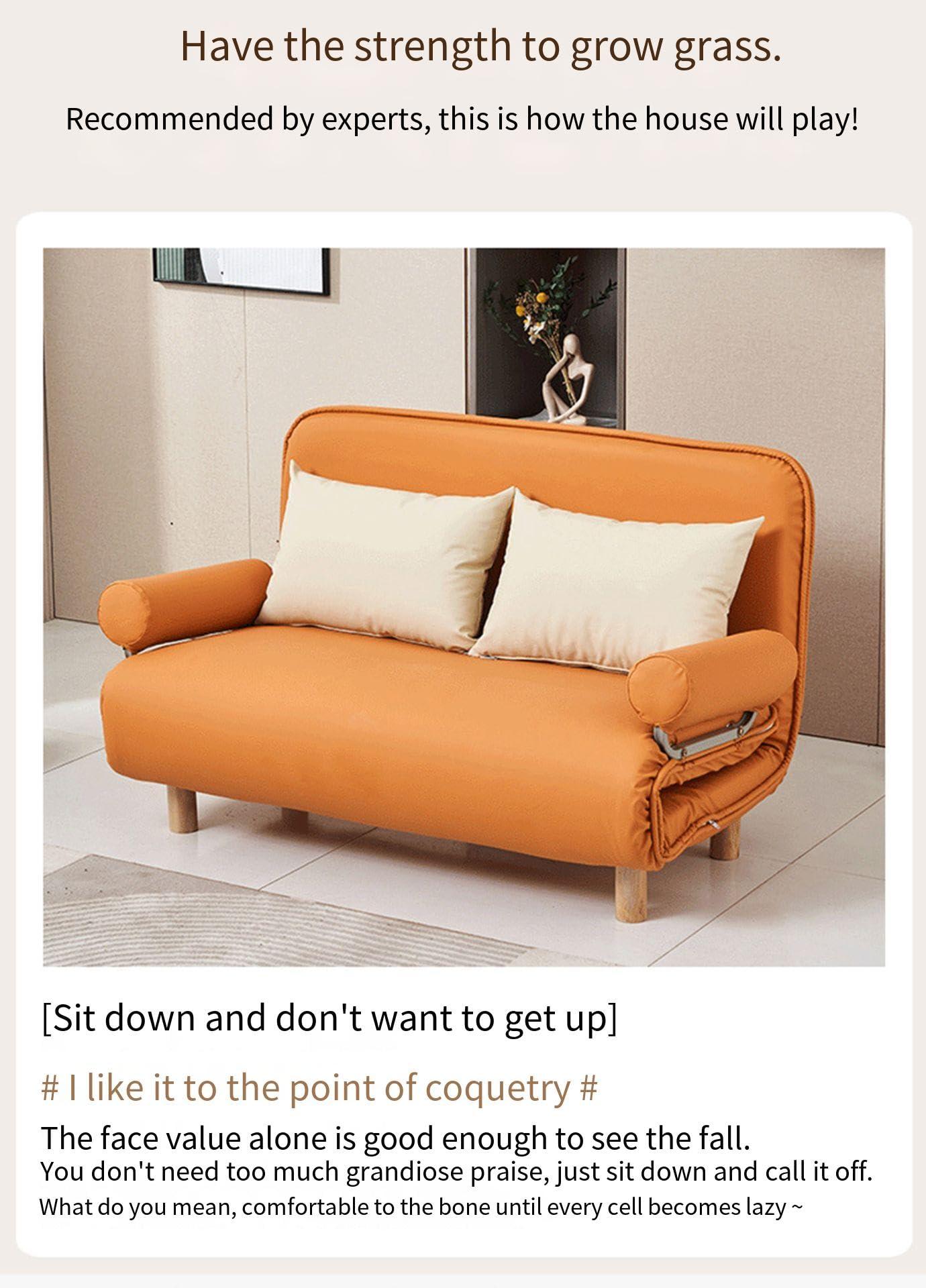 ESRADA Sofa Bed, Small Room Apartment Folding Guest Bed, Nordic High-end Folding Sofa Bed, Easily Assemble Couch C-120cm