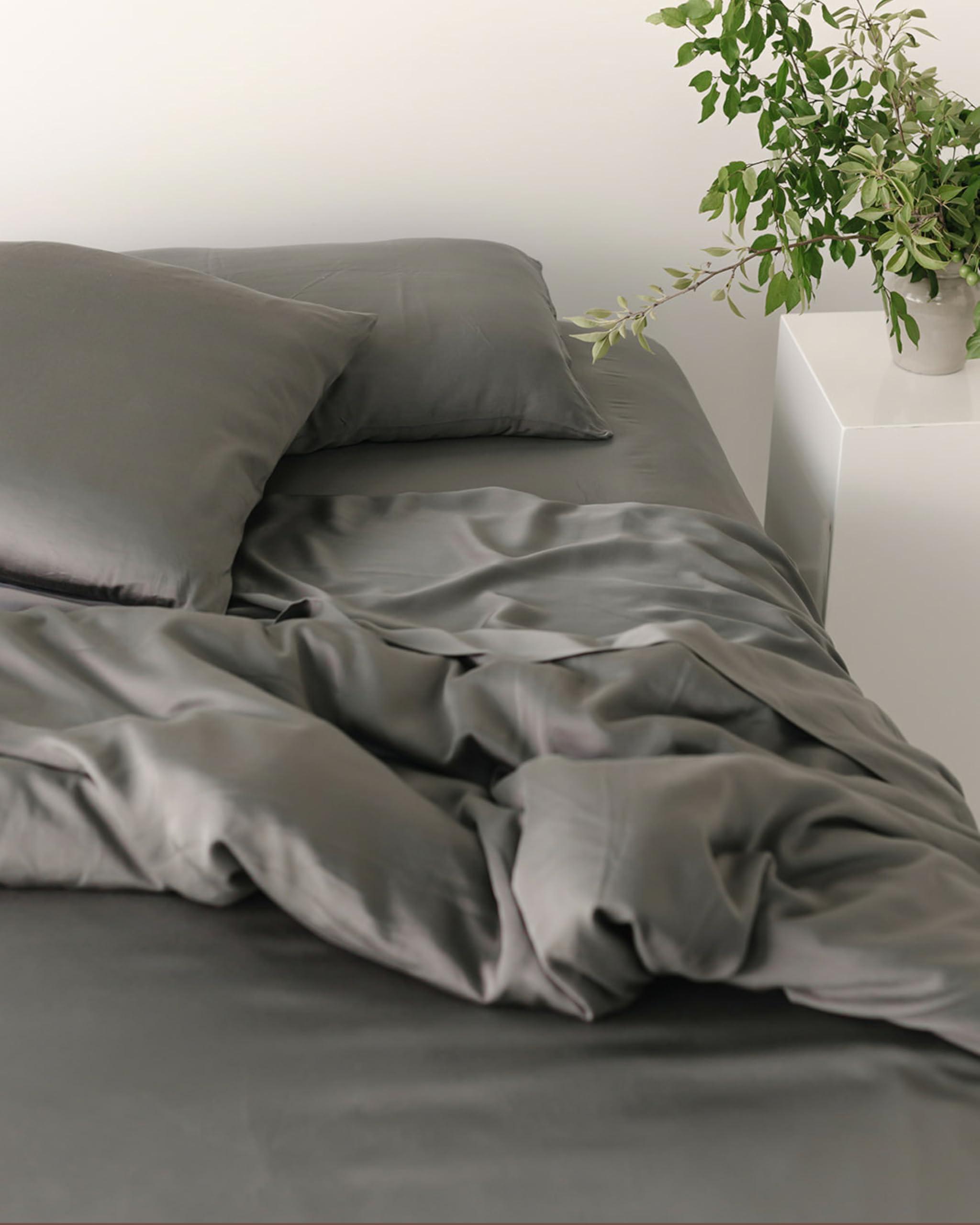 Cozy Earth Cozy Earth Luxury Bed Sheet Set - 100% Viscose from Bamboo Fabric, Ultra-Soft & Breathable, Fits Regular & Deep Pocket Mattresses up to 20\" - 4 Pieces King Sheet Set Charcoal Grey