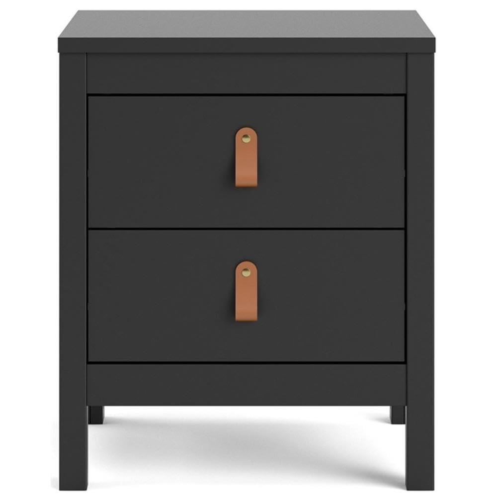Tvilum Tvilum, Black Matte Madrid 2 Drawer Nightstand