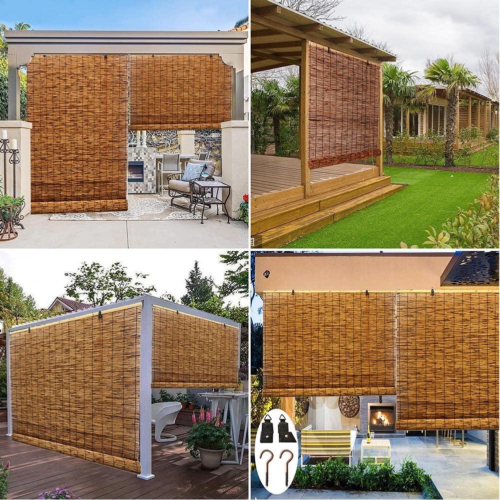 HomeLoft Basics Blackout Bamboo Blinds Privacy Roller Shades Sunshade Reed Shades Patio Blinds Translucent Windproof (Size : 74" Wide x 84" High)