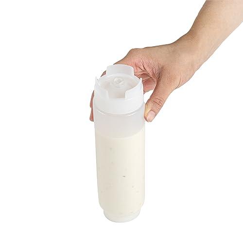 Restaurantware Restaurantware 16oz. FIFO Inverted Plastic Squeeze Bottle with Refill and Dispensing Lids - First In First Out - Perfect for Restaurants Catering and Food Trucks - 1ct box