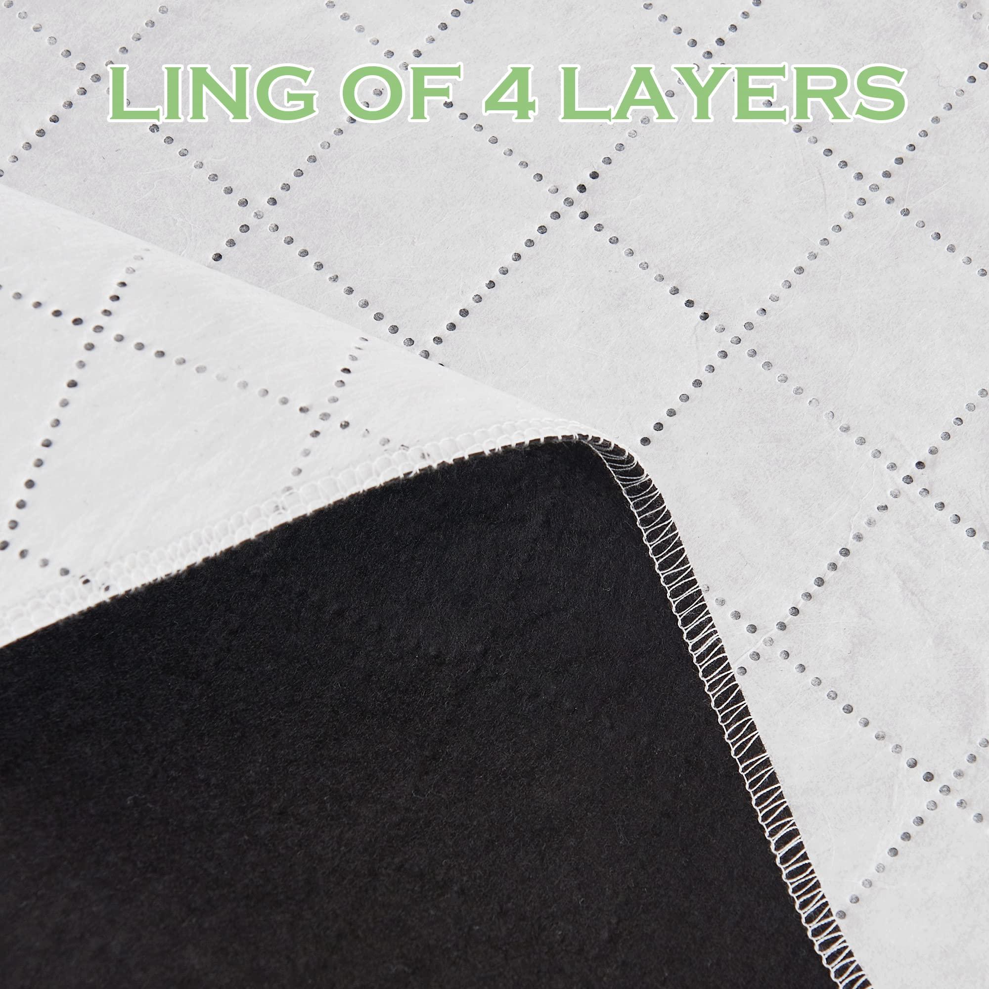 KGORGE KGORGE 4-in-1 Soundproof Anti Dust 100% Blackout Curtains with Melt-Blown Layer Noise Reducing Thermal Insulating Window Drapes for Bedroom Nursery, W 52 x L 84, Black, 2 Panels