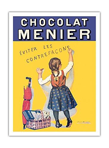 Pacifica Island Art Chocolat Menier - viter Les Contrefaons (Beware of Imitation) - French Chocolate Company - Vintage Advertising Poster by Firmin Bouisset c.1893 - Premium 290gsm Bamboo Paper Print 24x32in