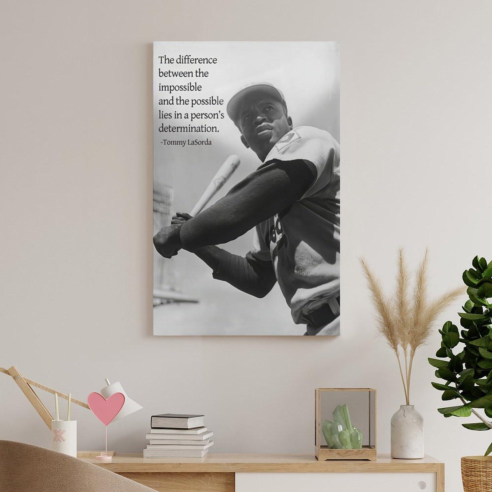 TERRE D\'HORSE TERRE D\'HORSE Jackie Robinson Quote Print Photo Art Painting Canvas Poster Home Decorative Bedroom Modern Decor Posters Gifts 24x36inch(60x90cm)