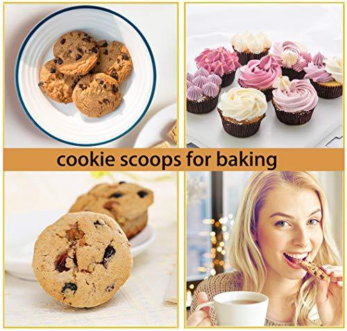 Saebye Cookie Scoop Set, Small/1 Tbsp, Medium/1.5 Tbsp, Large/2 Tbsp, Cookie Scoops for Baking Set of 3, Cookie Dough Scoop