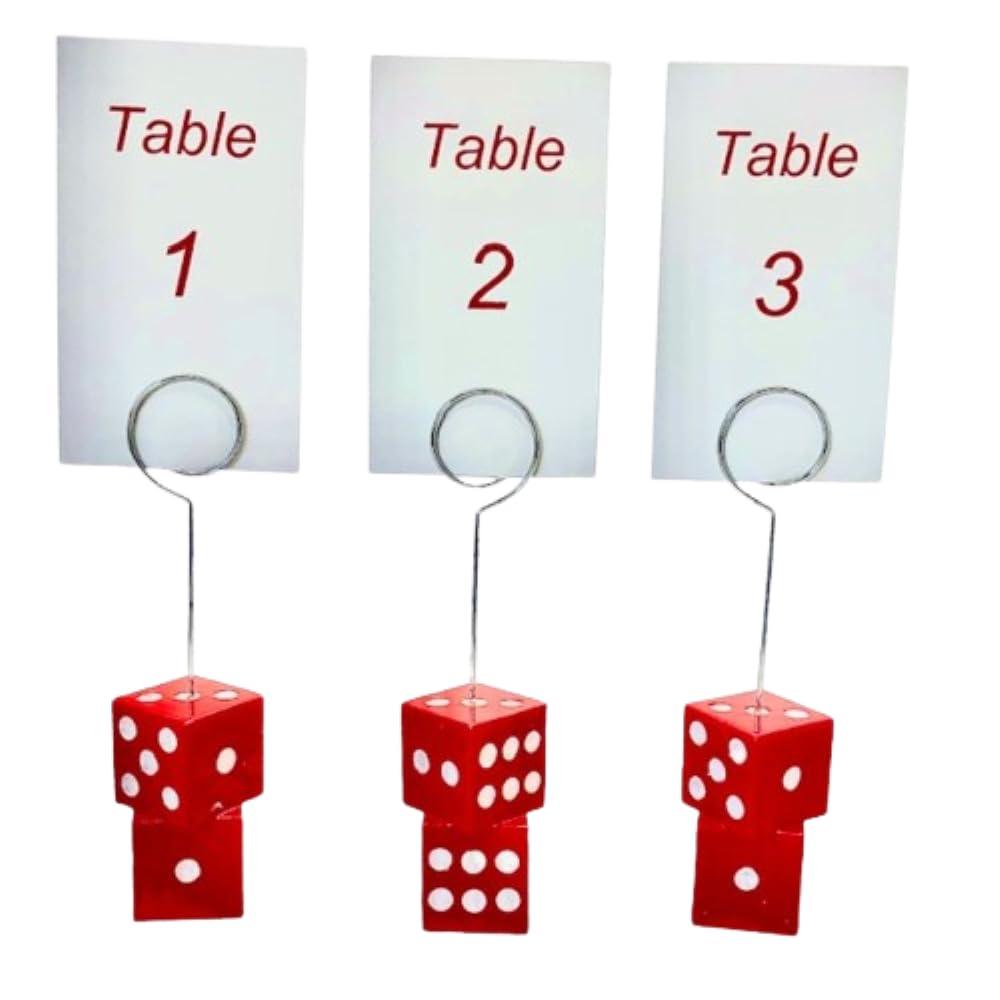 Twilight Bunco Events Bunco Dice Table Number Stands - Premium Acrylic Place Card Holders with Numbers 1-3 for Casino Weddings or Bunco Game Supplies