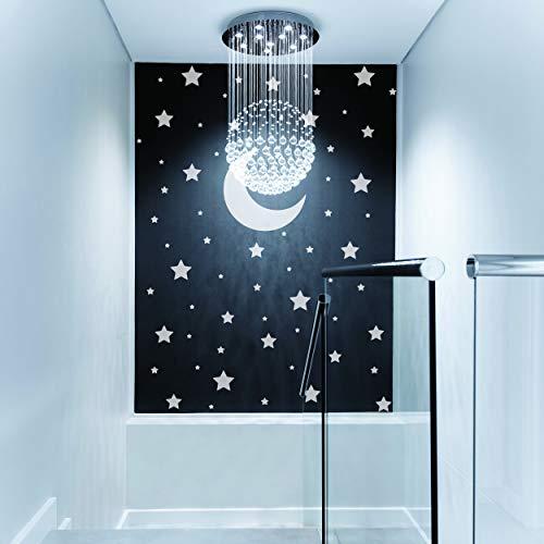 Decords White Stars Stickers - Space Themed Bedroom Constellation Wallpaper Decor Decal - Star Moon Nursery Room Decals for Wall - 220 Stickers