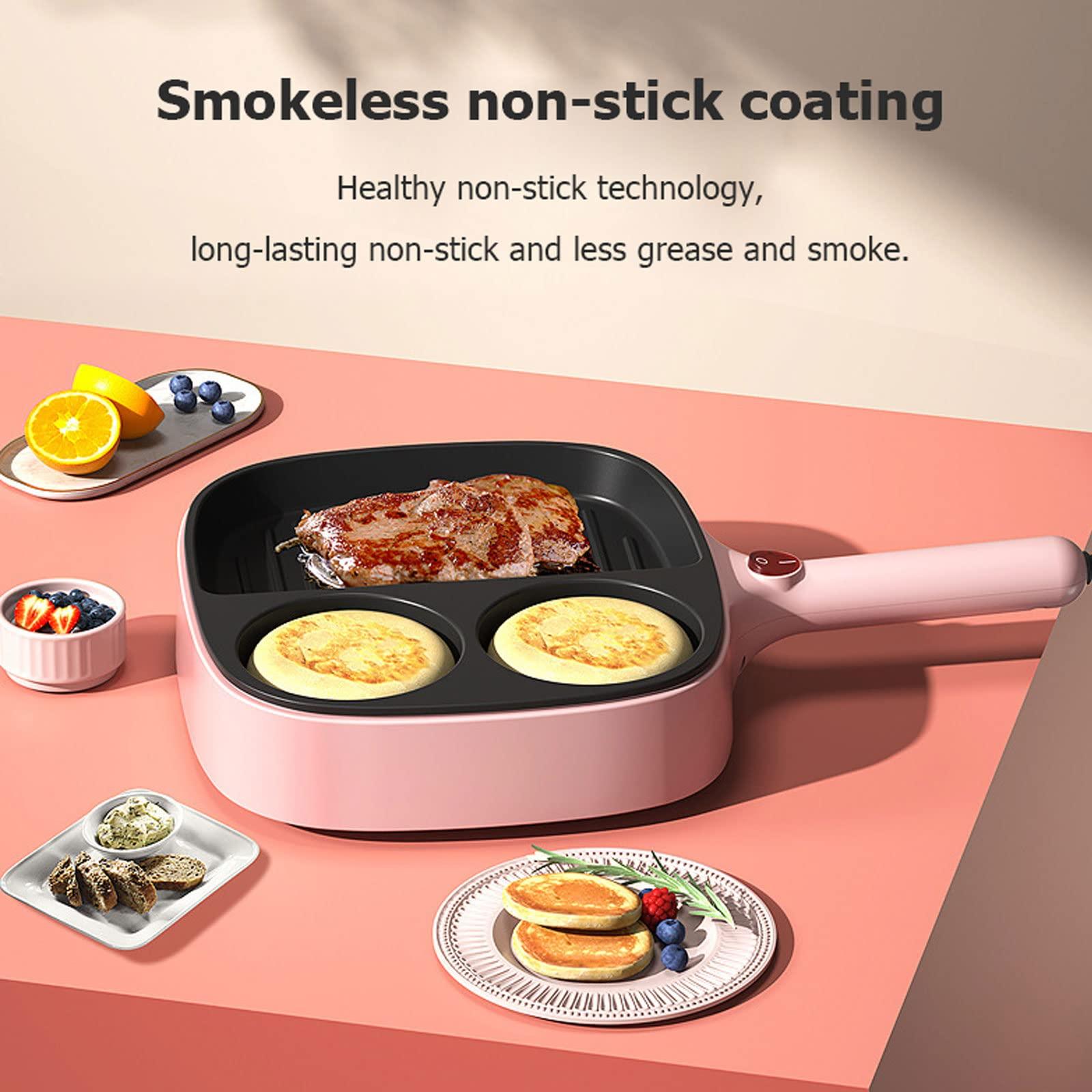 Generic Smart Fried Egg Cooker, Low Heat Cooking, Electric Egg Maker Machine for Omelette, Scrambled Eggs, Fried Eggs, Deluxe Sous Vide Style Egg Bite Maker, Healthy Snacks, Non Stick Coating,Pink