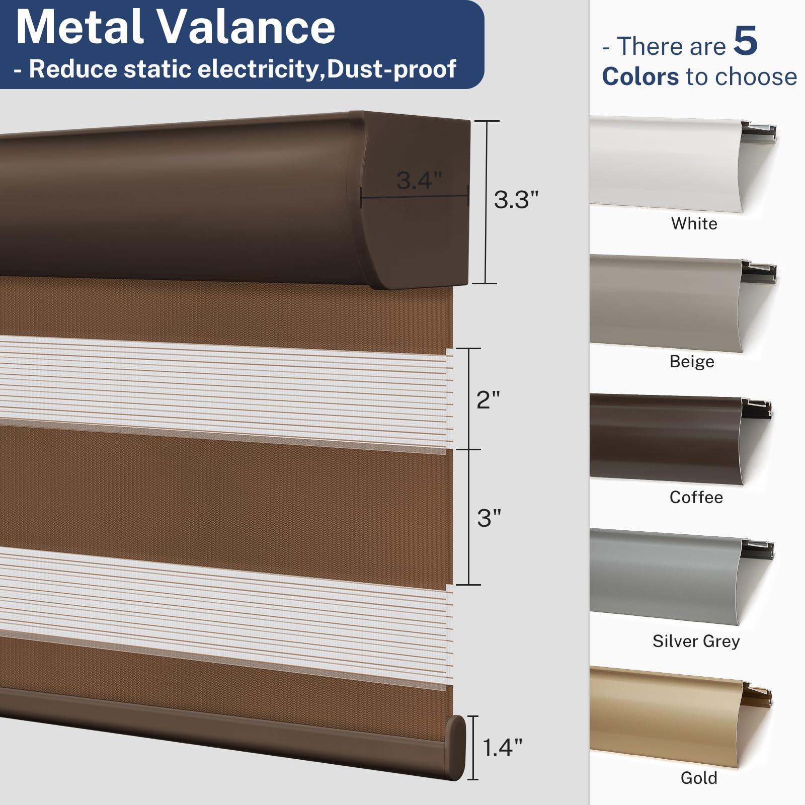 Keego Keego Remote Control Window Blinds Alexa Automatic Shades Smart Motorized Zebra Blackout Blinds Custom Size for Living Room, Home and Kitchen(Light-Filtering,Brown,Custom Size)