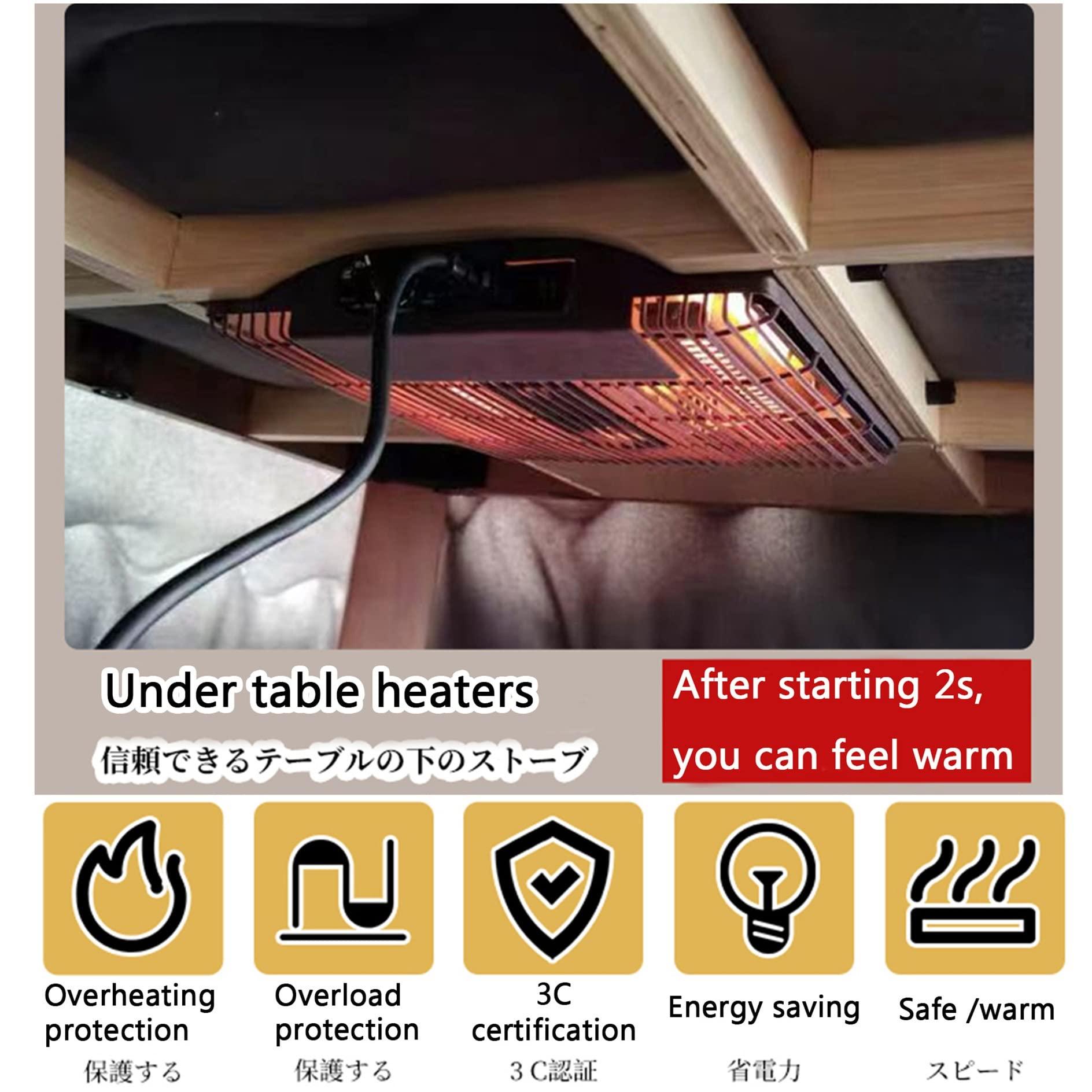 Leaceuv Japanese Desk Kotatsu Table with Heater,Drawing Table for Floor & Bed,with Plush Blanket,Computer Writing Desk,House Bay Window Low Tables Heating Futon Coffee Tea Table,Easy to Assemble (Size : 80x8