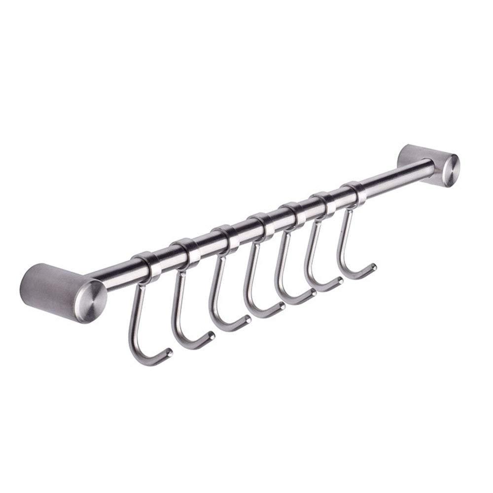 eForwish eForwish 304 Stainless Steel Kitchen Utensil Racks with 7 Sliding Hooks Hangers Wall Mounted 15\"