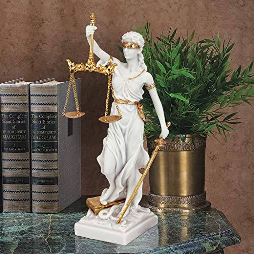 Design Toscano Design Toscano Themis Blind Lady of Justice Statue Lawyer Gift, 13 Inch, White-Small