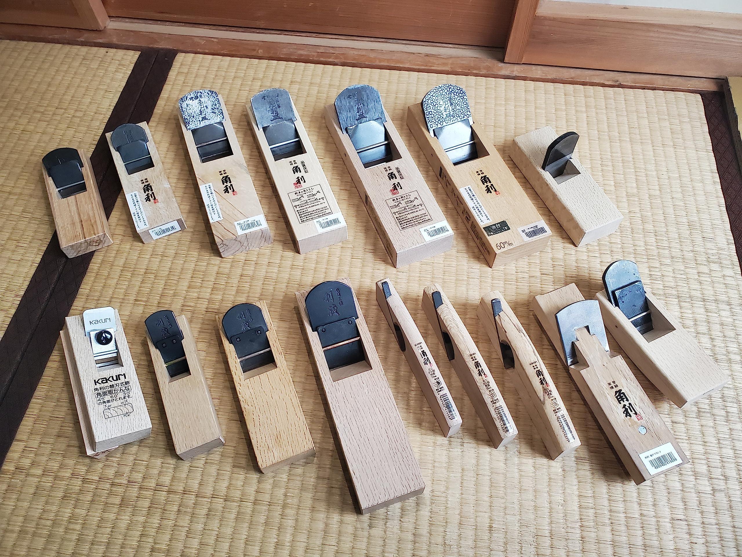 KAKURI KAKURI Hand Plane 42mm for Woodworking, KANNA Japanese Block Plane Manual Hand Planer Tool for Chamfering and Smoothing, 7.0 x 2.1 x 1.6 inches, White Oak Body, Made in JAPAN